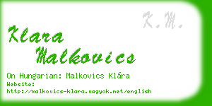 klara malkovics business card